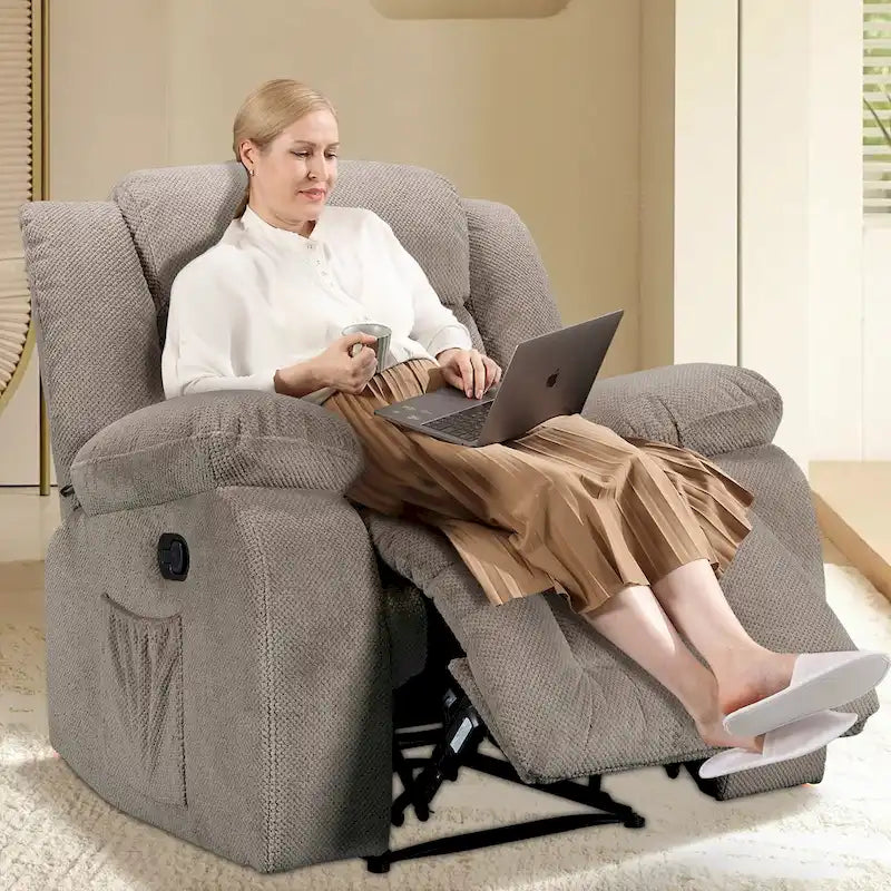 Fauteuil inclinable chauffant et massant grand confort, taille standard