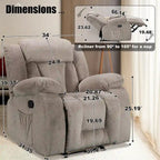 Fauteuil inclinable chauffant et massant grand confort, taille standard