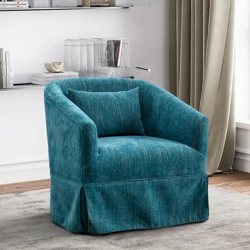 Fauteuil cabriolet pivotant rembourré – Fauteuil d'appoint à 360° avec coussin lombaire