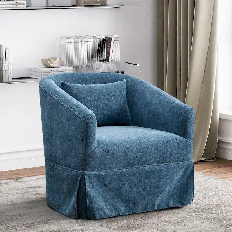 Fauteuil cabriolet pivotant rembourré – Fauteuil d'appoint à 360° avec coussin lombaire