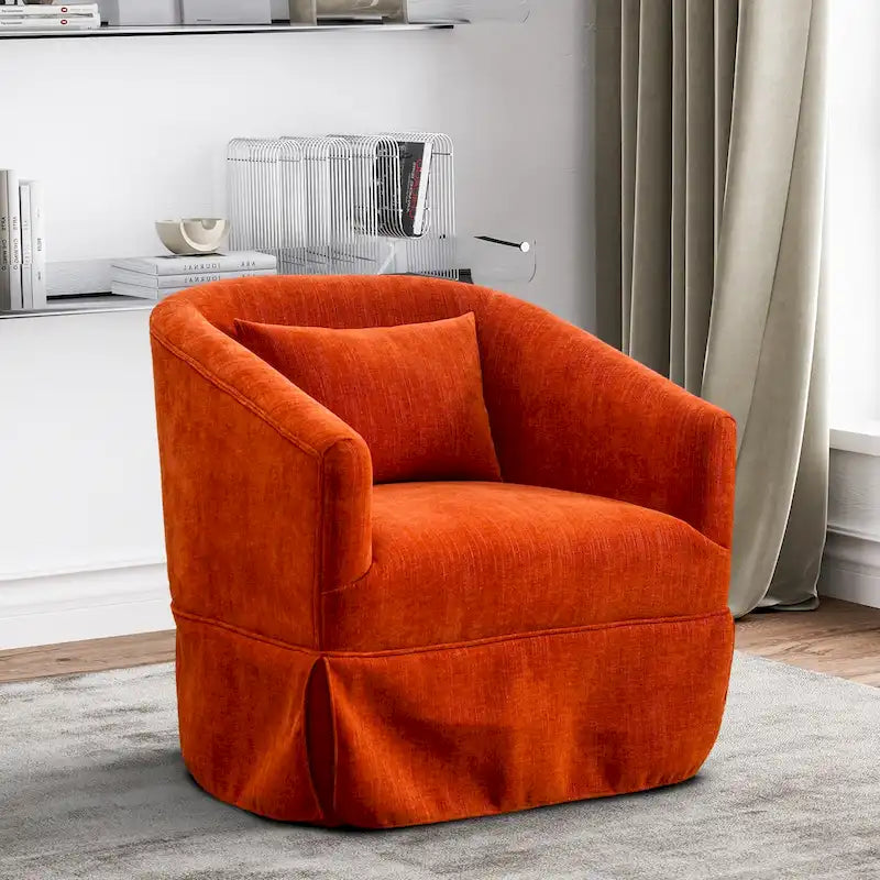 Fauteuil cabriolet pivotant rembourré – Fauteuil d'appoint à 360° avec coussin lombaire