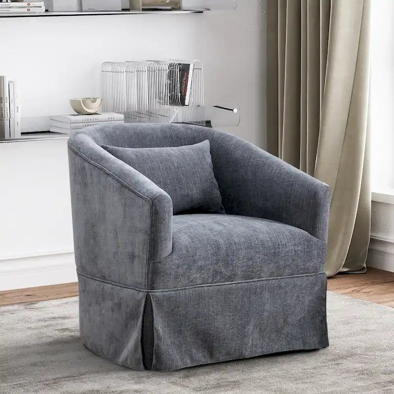 Fauteuil cabriolet pivotant rembourré – Fauteuil d'appoint à 360° avec coussin lombaire
