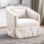 Fauteuil cabriolet pivotant rembourré – Fauteuil d'appoint à 360° avec coussin lombaire