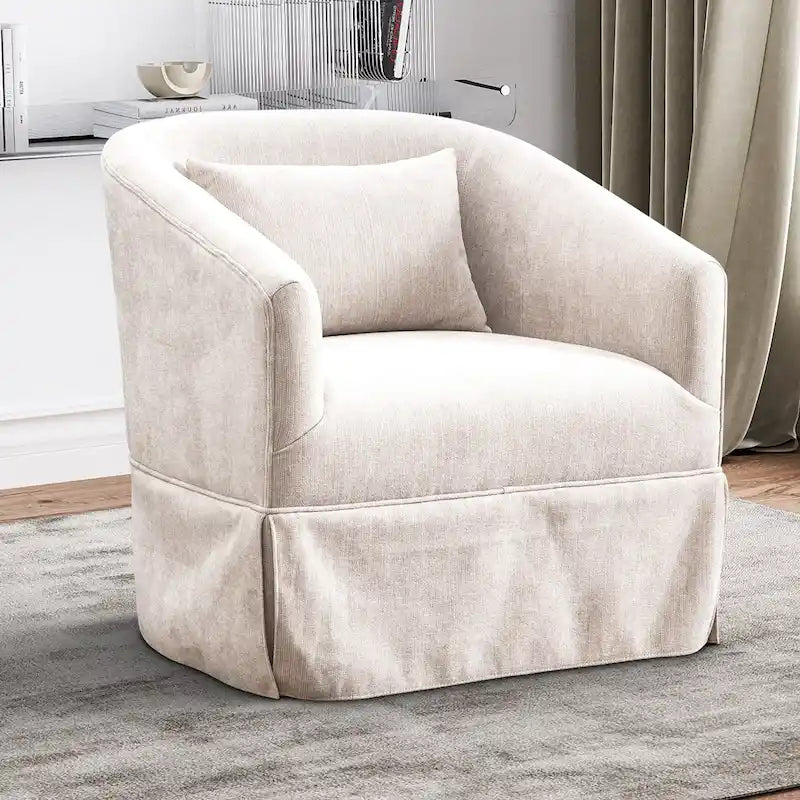 Fauteuil cabriolet pivotant rembourré – Fauteuil d'appoint à 360° avec coussin lombaire