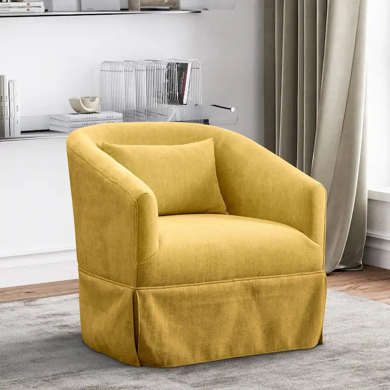 Fauteuil cabriolet pivotant rembourré – Fauteuil d'appoint à 360° avec coussin lombaire