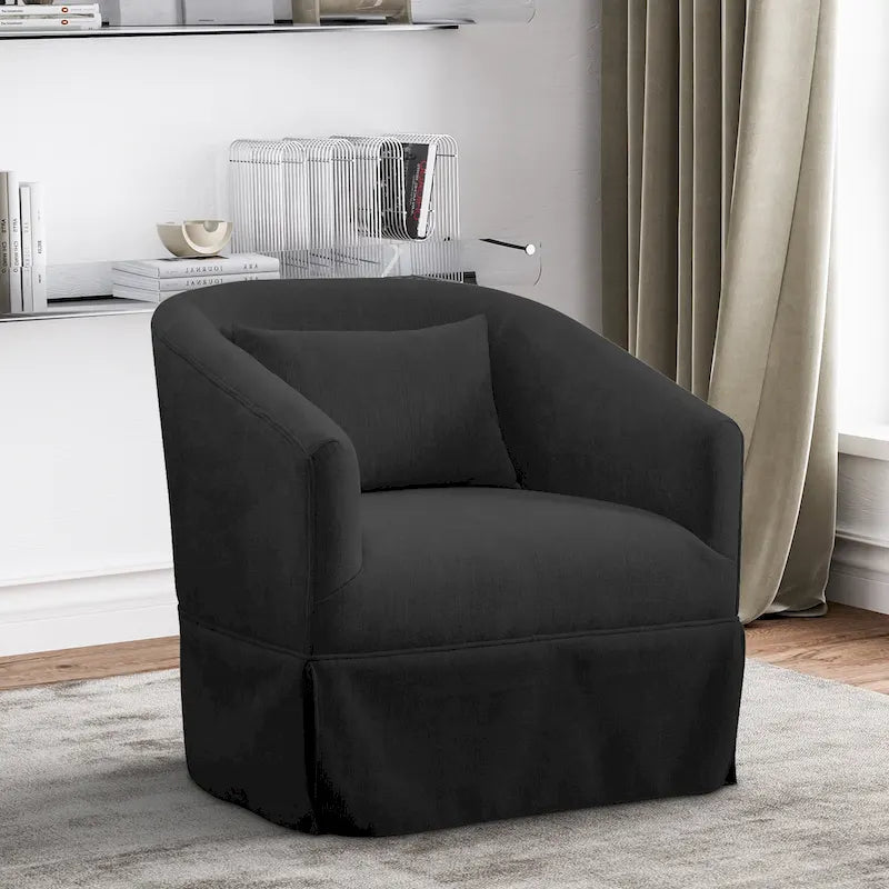 Fauteuil cabriolet pivotant rembourré – Fauteuil d'appoint à 360° avec coussin lombaire