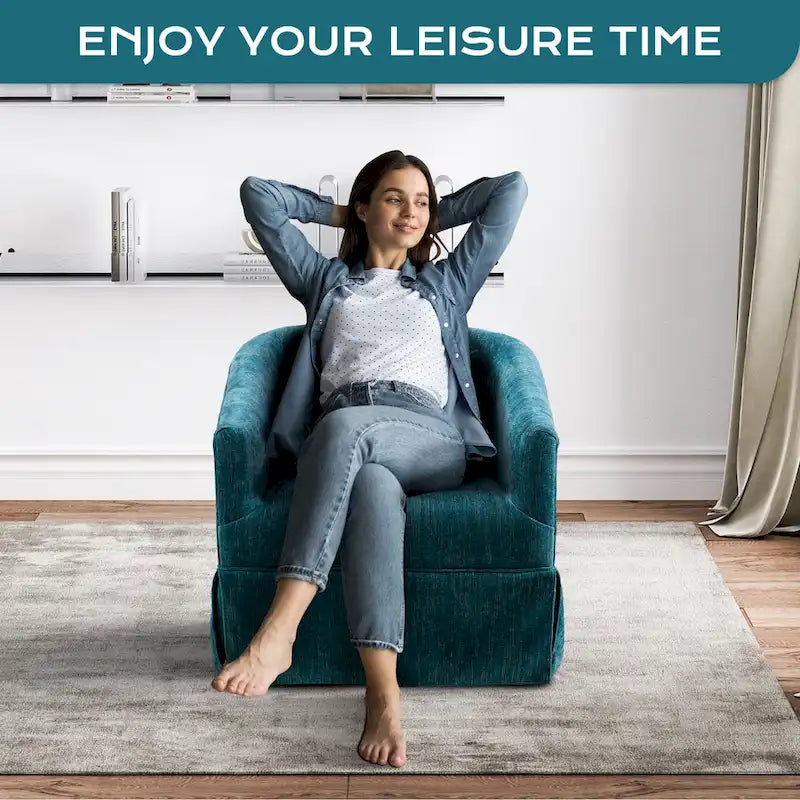 Fauteuil cabriolet pivotant rembourré – Fauteuil d'appoint à 360° avec coussin lombaire