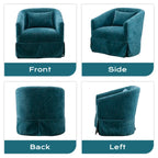 Fauteuil cabriolet pivotant rembourré – Fauteuil d'appoint à 360° avec coussin lombaire