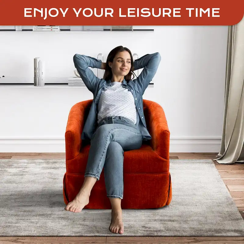 Fauteuil cabriolet pivotant rembourré – Fauteuil d'appoint à 360° avec coussin lombaire