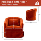 Fauteuil cabriolet pivotant rembourré – Fauteuil d'appoint à 360° avec coussin lombaire