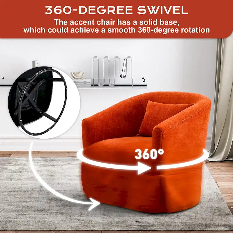 Fauteuil cabriolet pivotant rembourré – Fauteuil d'appoint à 360° avec coussin lombaire