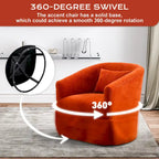 Fauteuil cabriolet pivotant rembourré – Fauteuil d'appoint à 360° avec coussin lombaire
