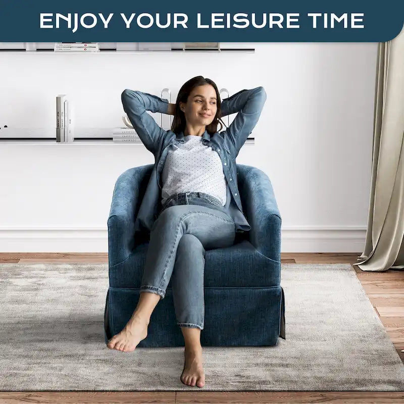 Fauteuil cabriolet pivotant rembourré – Fauteuil d'appoint à 360° avec coussin lombaire