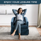 Fauteuil cabriolet pivotant rembourré – Fauteuil d'appoint à 360° avec coussin lombaire