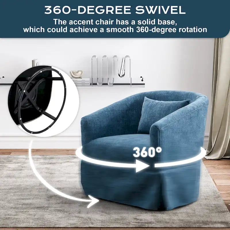 Fauteuil cabriolet pivotant rembourré – Fauteuil d'appoint à 360° avec coussin lombaire