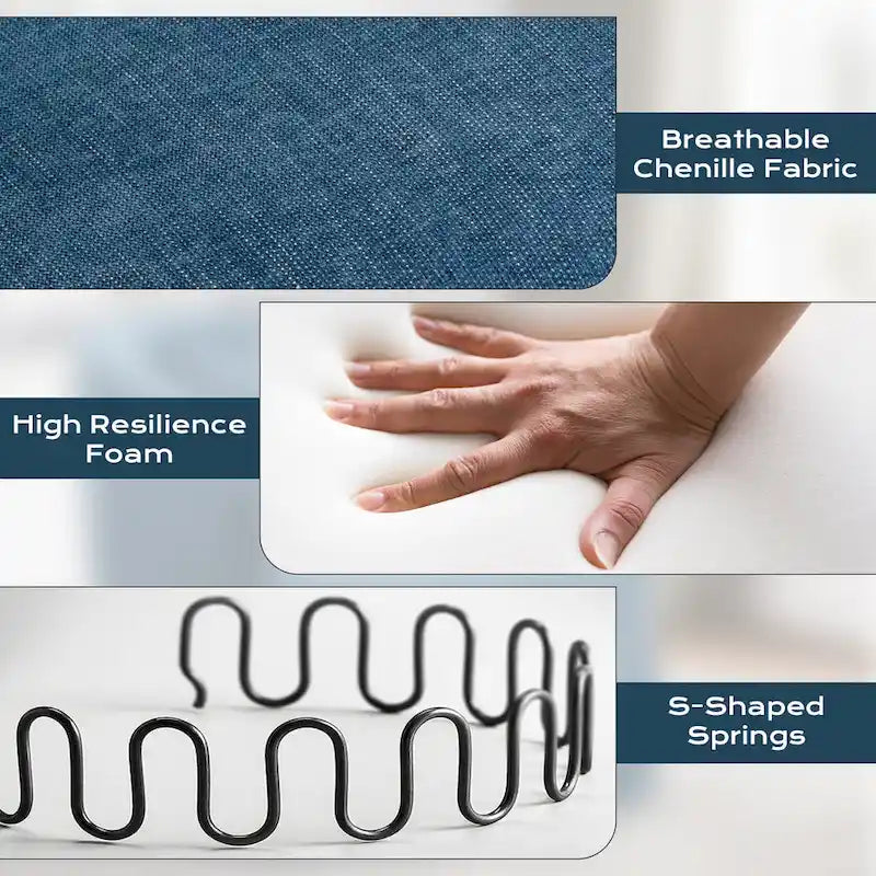 Fauteuil cabriolet pivotant rembourré – Fauteuil d'appoint à 360° avec coussin lombaire