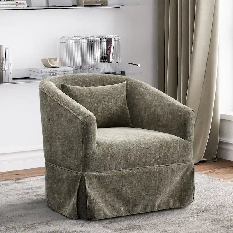 Fauteuil cabriolet pivotant rembourré – Fauteuil d'appoint à 360° avec coussin lombaire