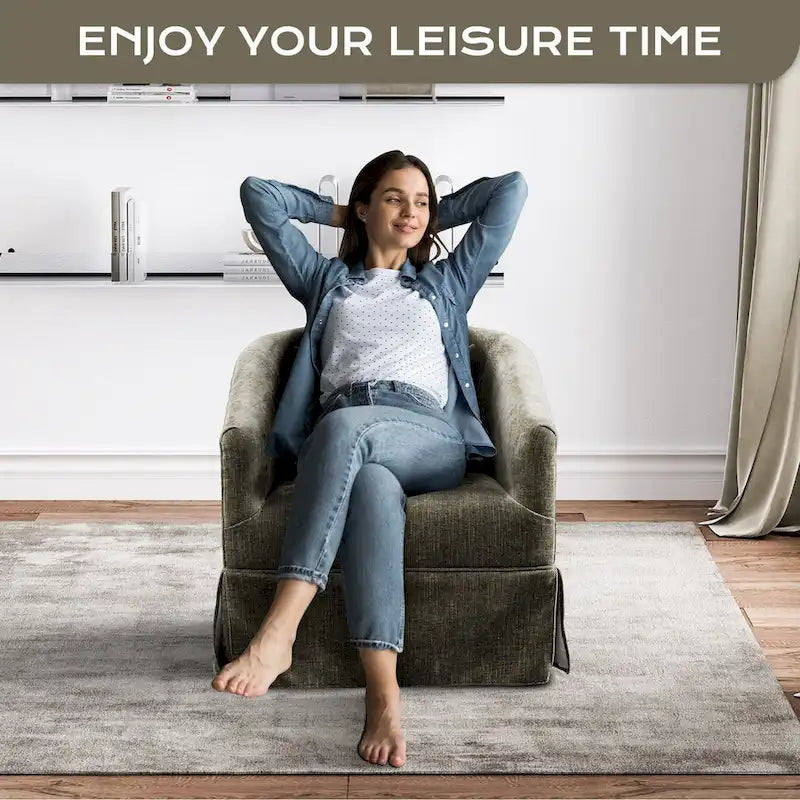 Fauteuil cabriolet pivotant rembourré – Fauteuil d'appoint à 360° avec coussin lombaire