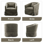 Fauteuil cabriolet pivotant rembourré – Fauteuil d'appoint à 360° avec coussin lombaire