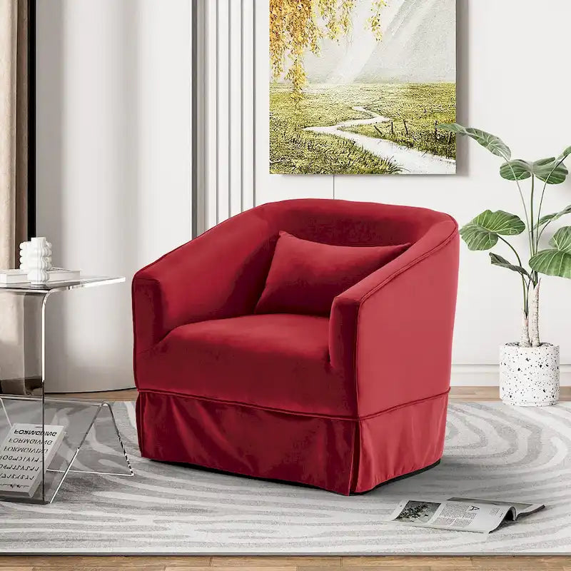 Fauteuil cabriolet pivotant rembourré – Fauteuil d'appoint à 360° avec coussin lombaire