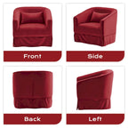Fauteuil cabriolet pivotant rembourré – Fauteuil d'appoint à 360° avec coussin lombaire