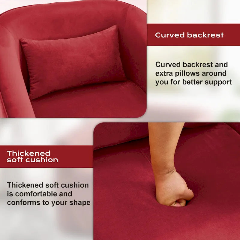 Fauteuil cabriolet pivotant rembourré – Fauteuil d'appoint à 360° avec coussin lombaire