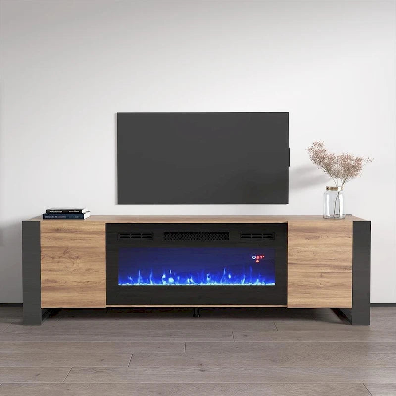 Meuble TV Woody BL-EF avec cheminée électrique 77
