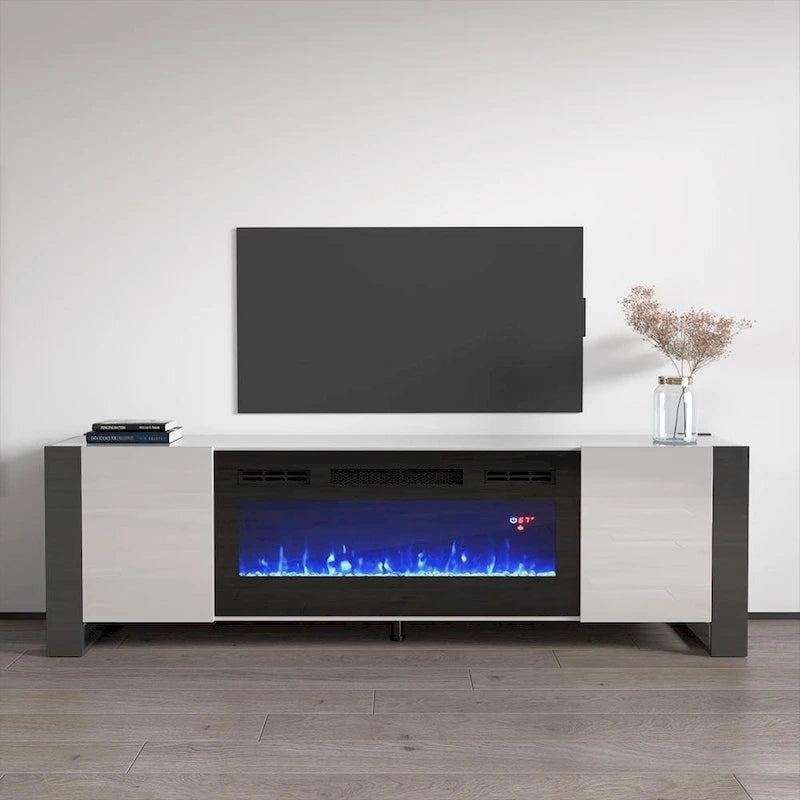 Meuble TV Woody BL-EF avec cheminée électrique 77