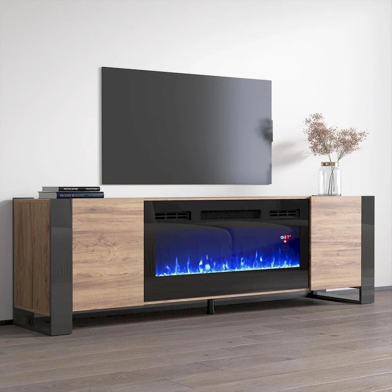 Meuble TV Woody BL-EF avec cheminée électrique 77