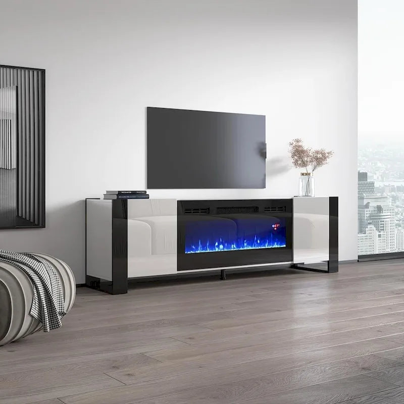Meuble TV Woody BL-EF avec cheminée électrique 77