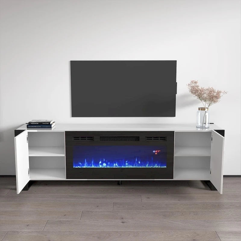 Meuble TV Woody BL-EF avec cheminée électrique 77