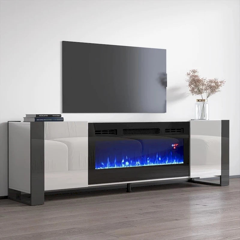 Meuble TV Woody BL-EF avec cheminée électrique 77