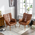 Lot de 2 fauteuils d'appoint modernes à oreilles avec accoudoirs