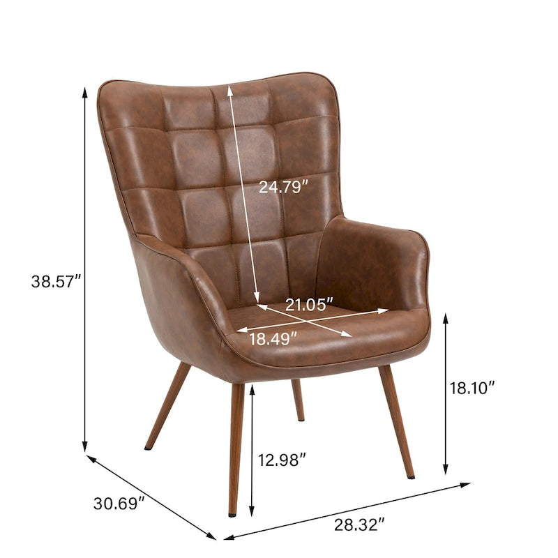 Lot de 2 fauteuils d'appoint modernes à oreilles avec accoudoirs