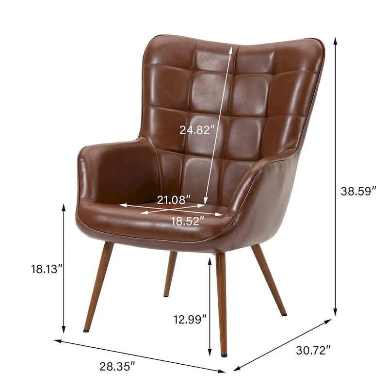 Lot de 2 fauteuils d'appoint modernes à oreilles avec accoudoirs