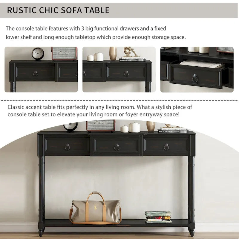 Console Table Sofa Table avec Tiroirs