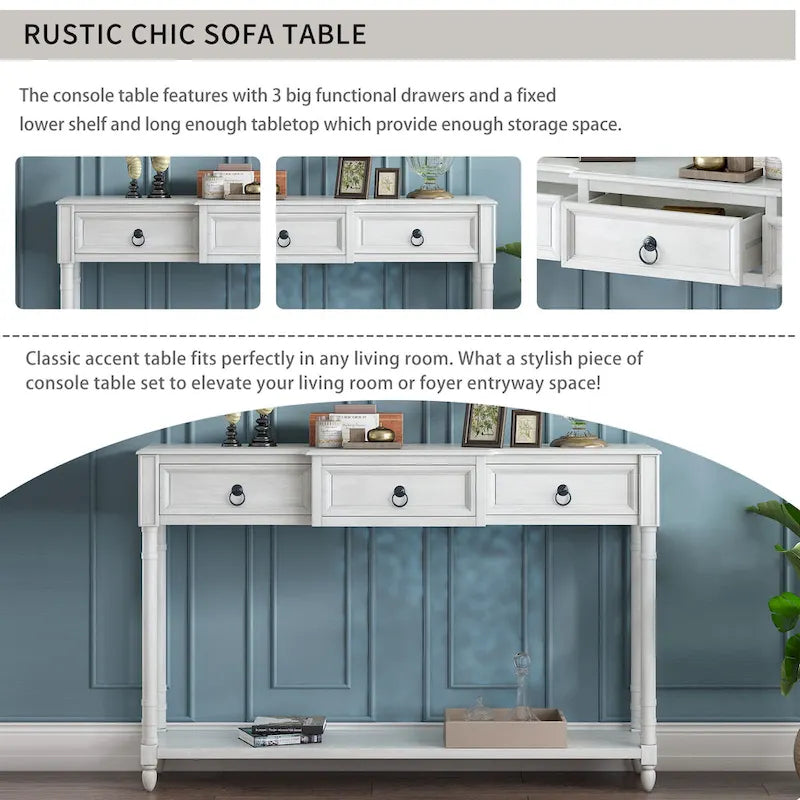 Console Table Sofa Table avec Tiroirs