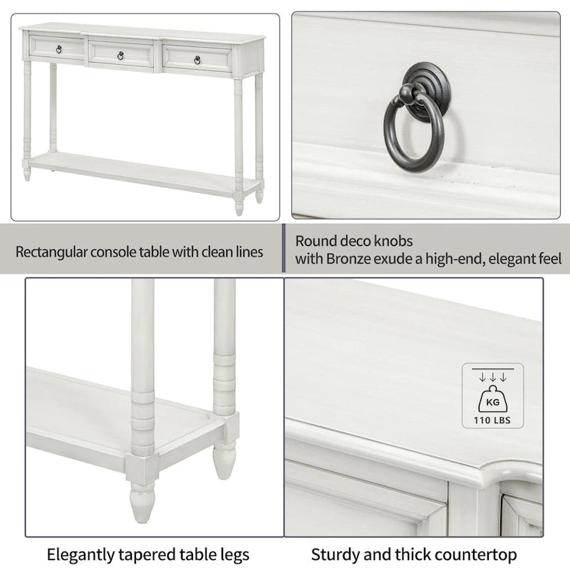 Console Table Sofa Table avec Tiroirs