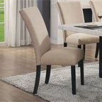 Lot de 2 chaises de salle à manger modernes rembourrées cloutées – Style Parson