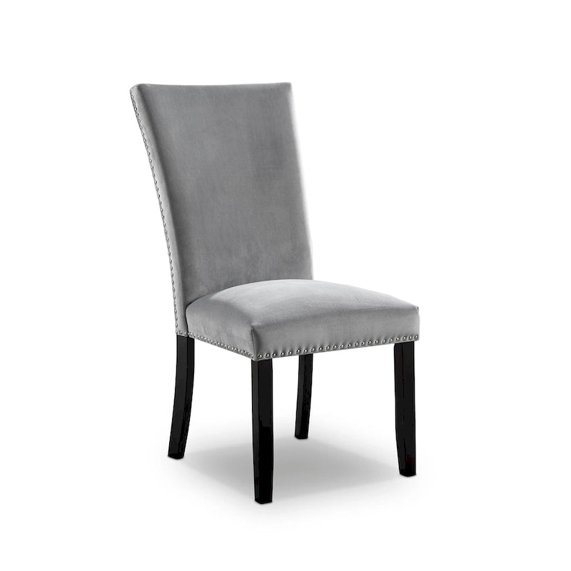 Lot de 2 chaises de salle à manger modernes rembourrées cloutées – Style Parson