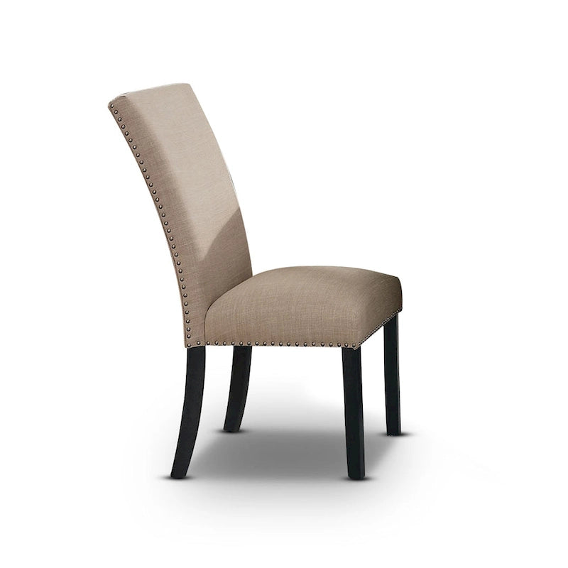 Lot de 2 chaises de salle à manger modernes rembourrées cloutées – Style Parson
