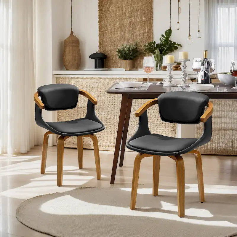 Art Leon Mid-century Modern Swivel Dining Chair (Set of 2)