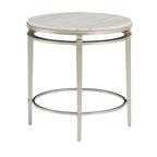 Table d'appoint Egan Champagne Silver avec plateau en marbre – Table d'appoint glamour