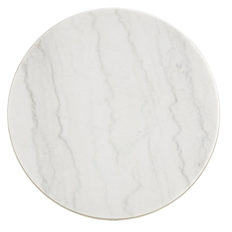 Table d'appoint Egan Champagne Silver avec plateau en marbre – Table d'appoint glamour