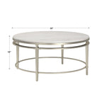 Table d'appoint Egan Champagne Silver avec plateau en marbre – Table d'appoint glamour