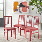 Lot de 4 chaises de salle à manger en bois massif – Dossier à lattes, 5 couleurs