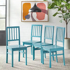Lot de 4 chaises de salle à manger en bois massif – Dossier à lattes, 5 couleurs