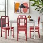 Lot de 4 chaises de salle à manger en bois massif – Dossier à lattes, 5 couleurs
