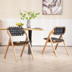 Chaises de salle à manger pliantes empilables en bois avec sièges rembourrés (lot de 2)