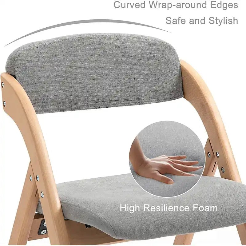 Chaises de salle à manger pliantes empilables en bois avec sièges rembourrés (lot de 2)